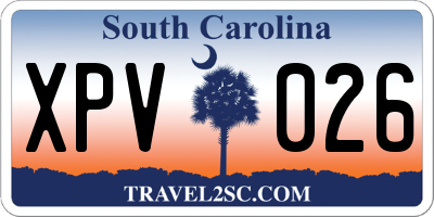SC license plate XPV026