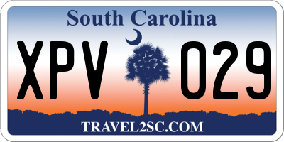 SC license plate XPV029