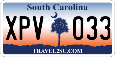 SC license plate XPV033