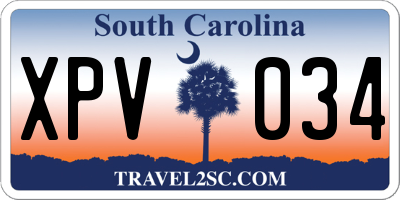 SC license plate XPV034