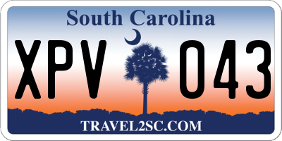 SC license plate XPV043