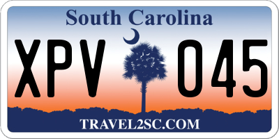 SC license plate XPV045