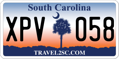 SC license plate XPV058