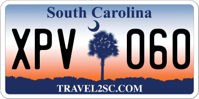 SC license plate XPV060