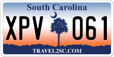 SC license plate XPV061