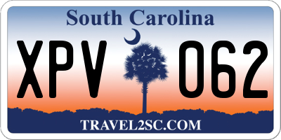 SC license plate XPV062