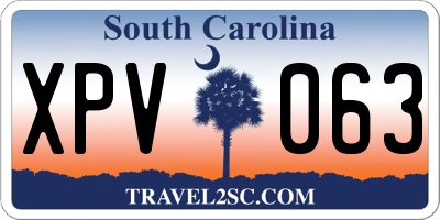 SC license plate XPV063
