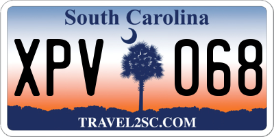 SC license plate XPV068
