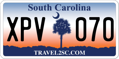SC license plate XPV070