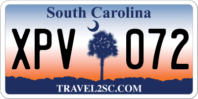SC license plate XPV072