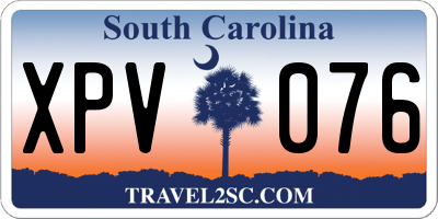 SC license plate XPV076