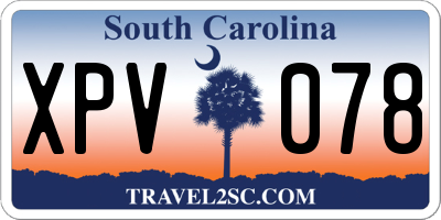SC license plate XPV078