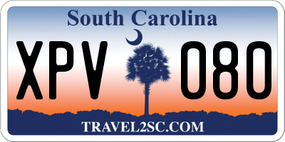 SC license plate XPV080