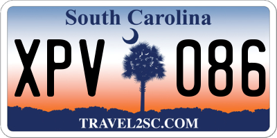 SC license plate XPV086