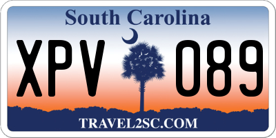 SC license plate XPV089