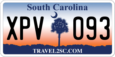 SC license plate XPV093