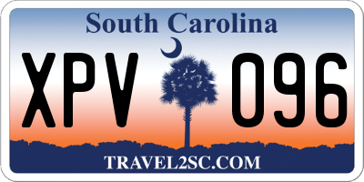 SC license plate XPV096