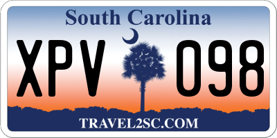 SC license plate XPV098