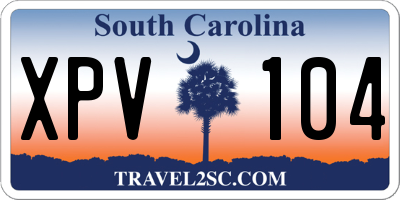 SC license plate XPV104