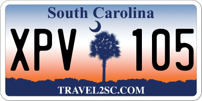 SC license plate XPV105