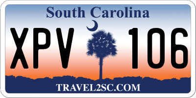 SC license plate XPV106