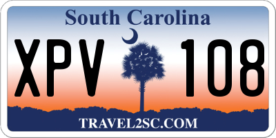 SC license plate XPV108