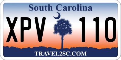 SC license plate XPV110