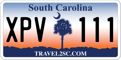 SC license plate XPV111