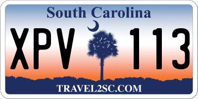 SC license plate XPV113