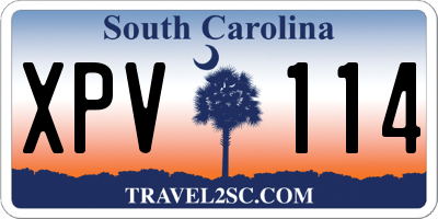 SC license plate XPV114