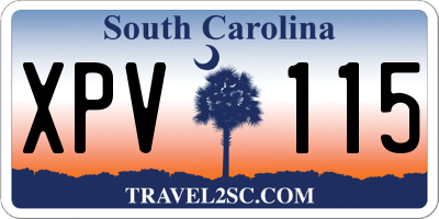 SC license plate XPV115