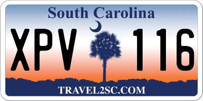 SC license plate XPV116