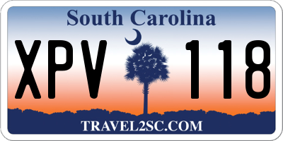 SC license plate XPV118