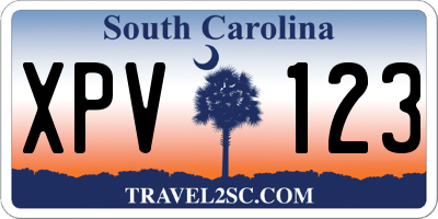 SC license plate XPV123