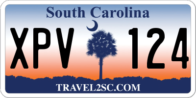 SC license plate XPV124