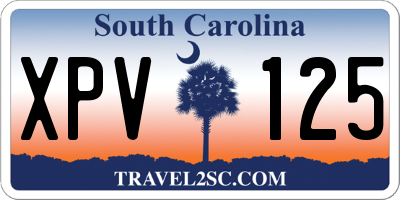 SC license plate XPV125