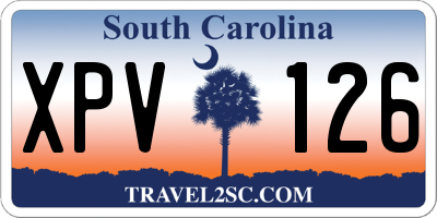 SC license plate XPV126