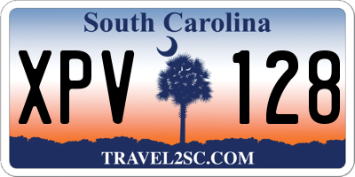 SC license plate XPV128