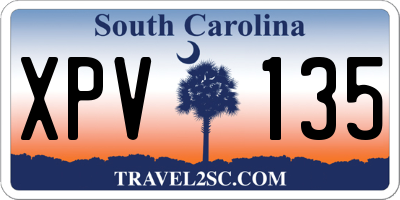 SC license plate XPV135