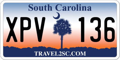 SC license plate XPV136