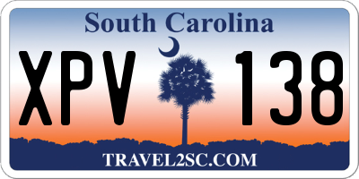SC license plate XPV138