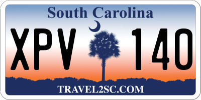 SC license plate XPV140