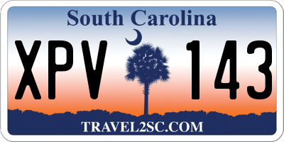 SC license plate XPV143