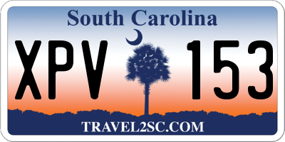 SC license plate XPV153