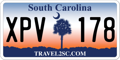 SC license plate XPV178