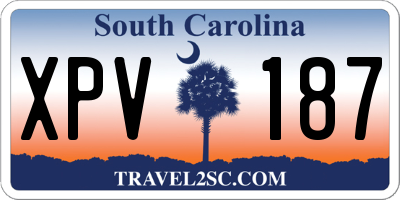 SC license plate XPV187