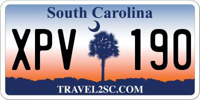 SC license plate XPV190