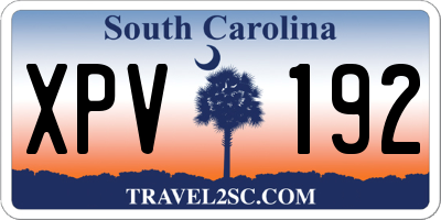 SC license plate XPV192