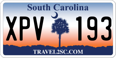 SC license plate XPV193