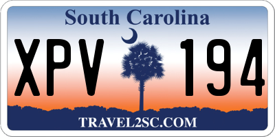 SC license plate XPV194